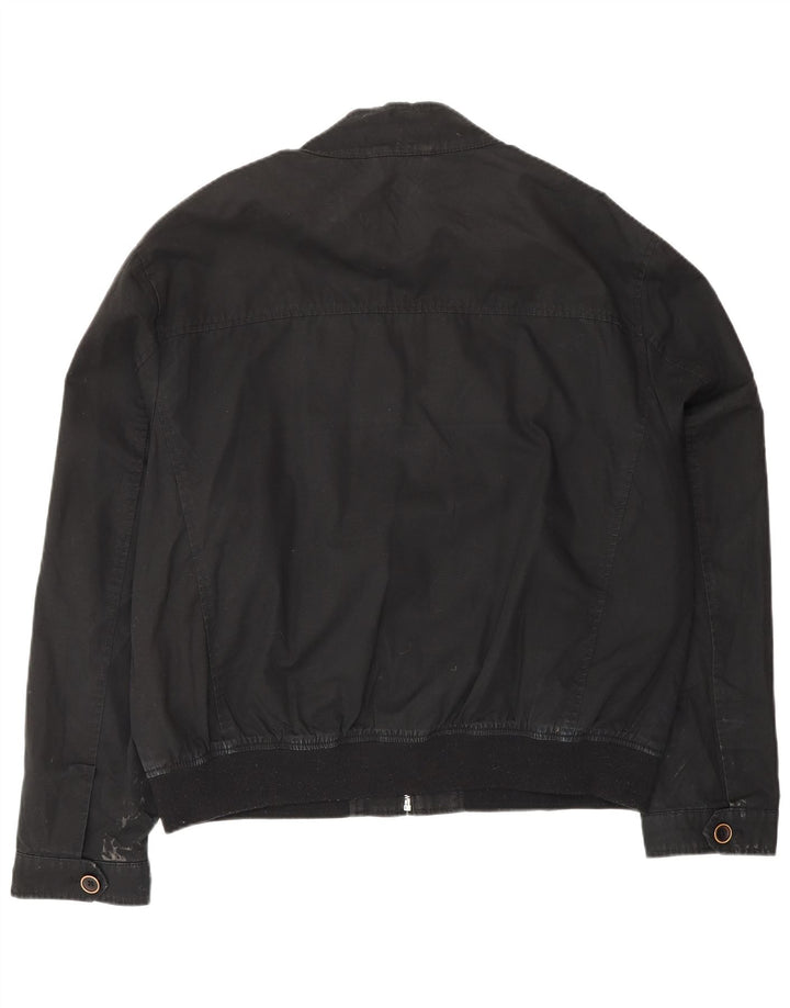 Marks & Spencer Mens Autograph Bomber Jacket UK 42 XL Black Cotton