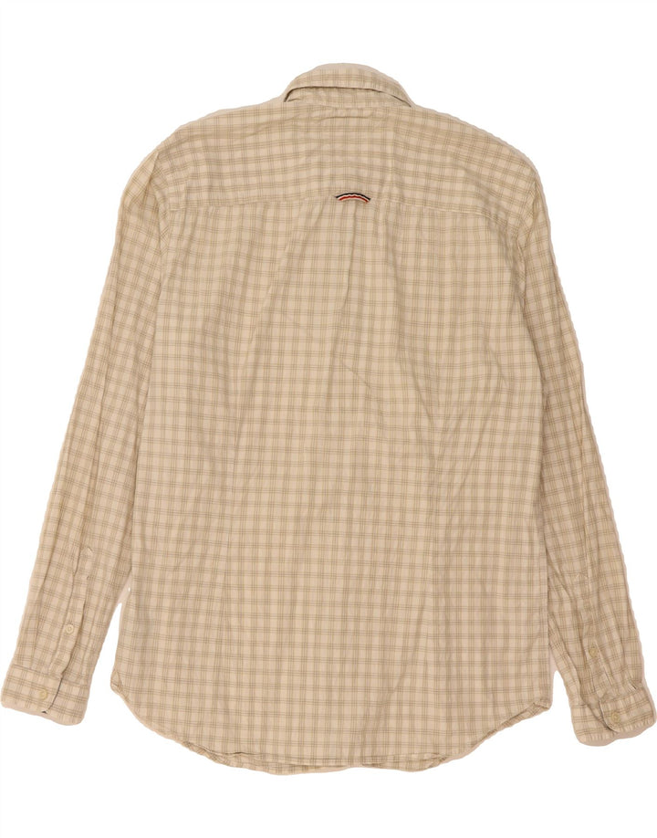 TOMMY HILFIGER Mens Slim Fit Shirt Large Off White Check Cotton Vintage Tommy Hilfiger and Second-Hand Tommy Hilfiger from Messina Hembry 