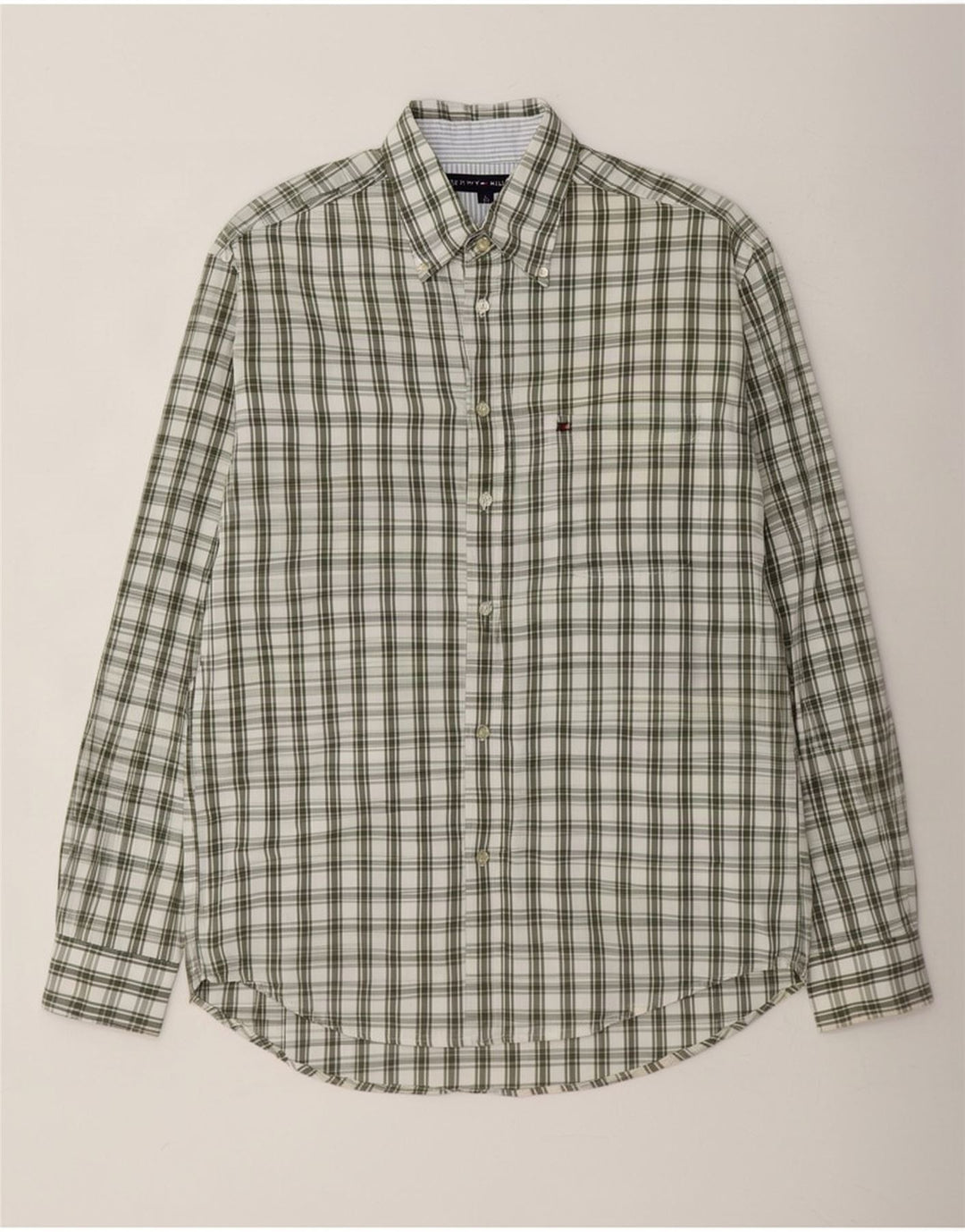 Koszula męska Tommy Hilfiger, duża, bawełniana w zieloną kratkę