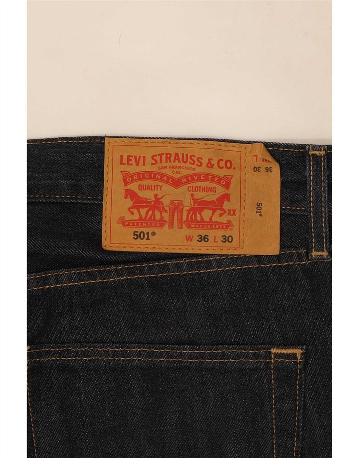 Levi's Mens 501 Straight Jeans W36 L30 Navy Blue Cotton