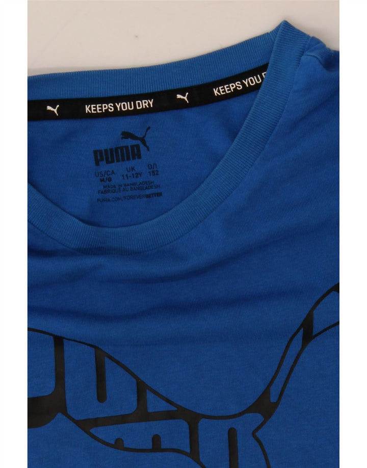 Puma Jungen Grafik T-Shirt Top 11-12 Jahre Blau