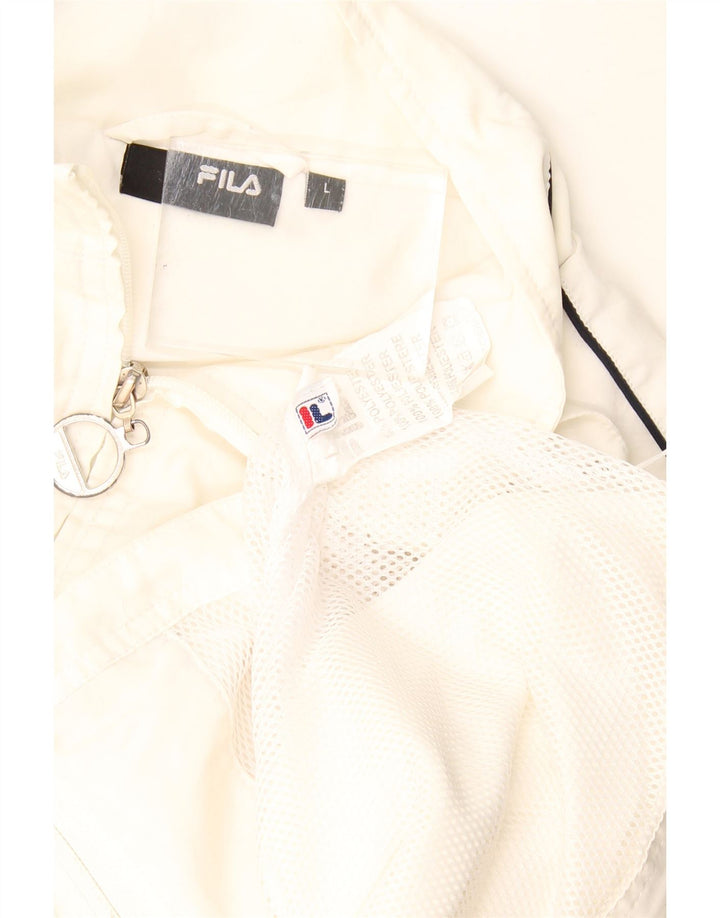 Fila træningsdragt topjakke til kvinder UK 16 Stor hvid polyester