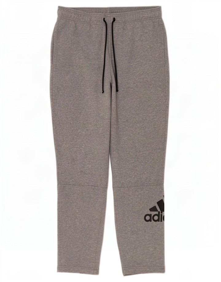 Adidas Mens Graphic Tracksuit Trousers Large Grey Cotton