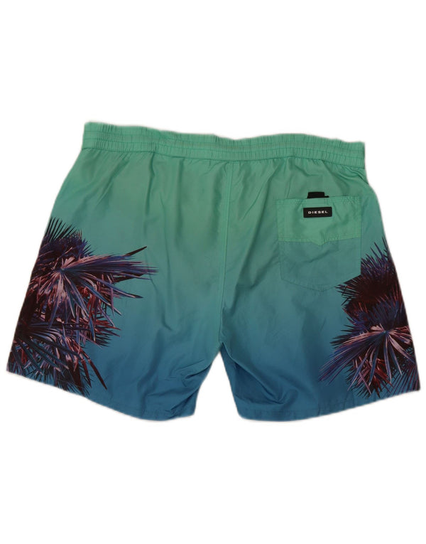 Diesel Mens Regular Swimming Shorts Medium Blue Floral Beach
