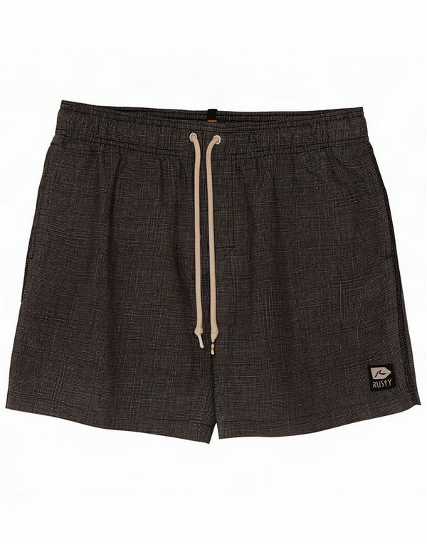 Vintage Mens Swimming Shorts Medium Black Polyester