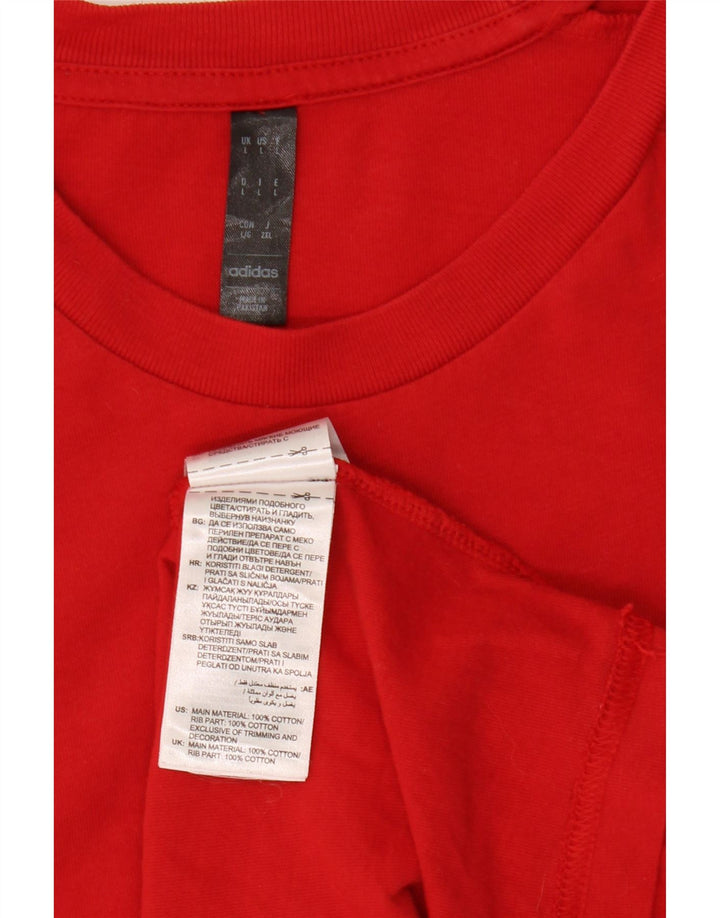 ADIDAS Herre T-Shirt Top Stor Rød Bomuld