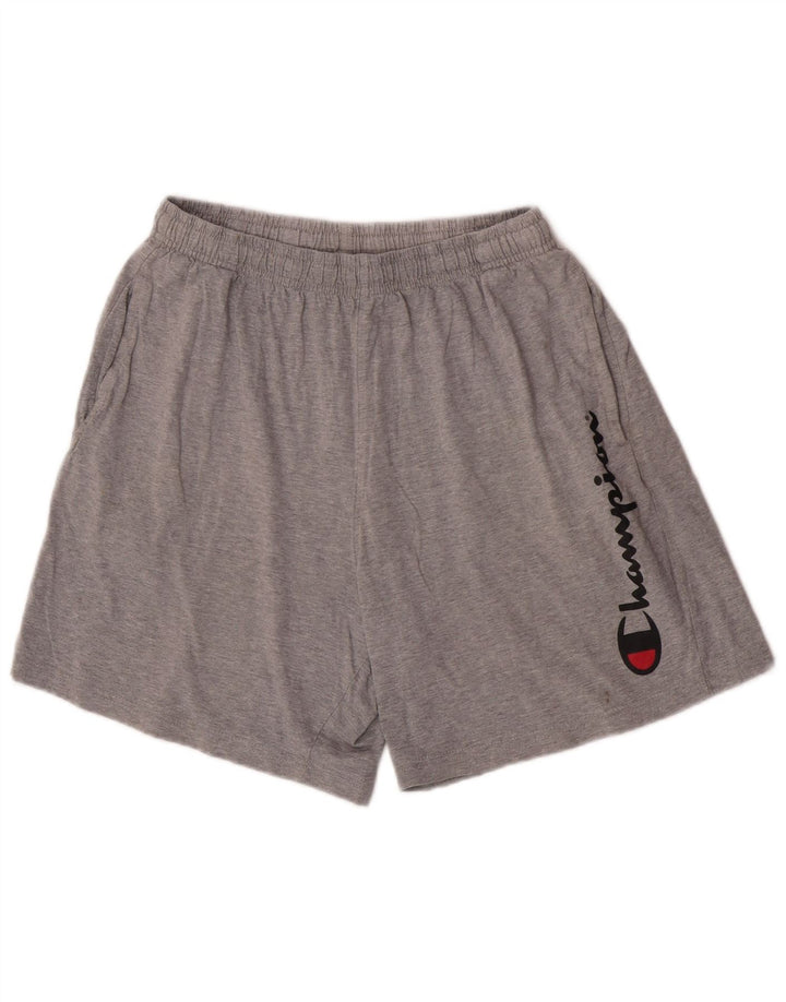 Pantaloncini sportivi regolari con grafica da uomo Champion piccoli in cotone grigio