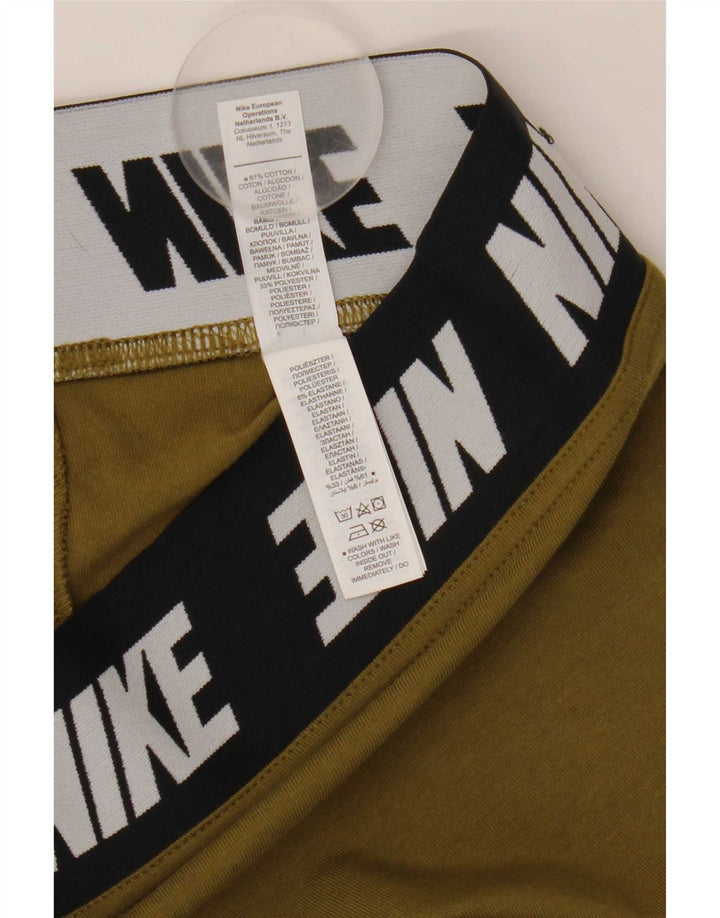 Nike Womens Graphic Leggings UK 14 Large Khaki Cotton