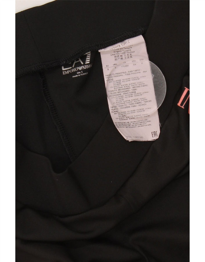 ARMANI Womens Graphic Capri Leggings UK 8 Small  Black Colourblock