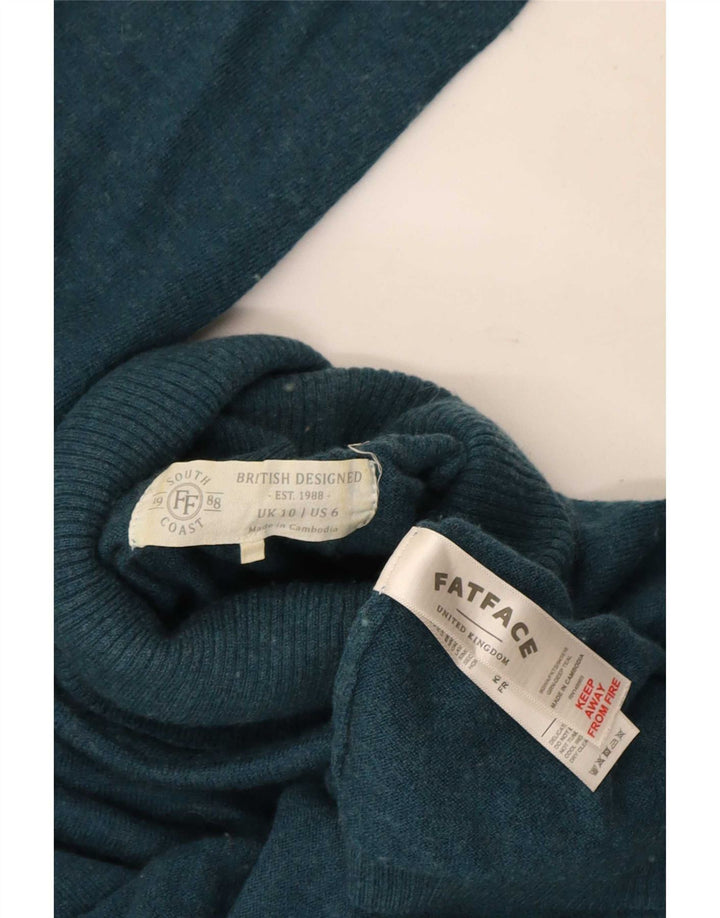 Fat Face Pull col roulé pour femme UK 10 Petite laine bleue