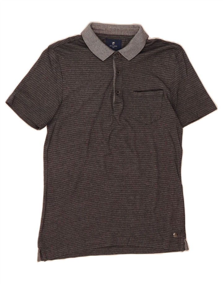 PIERRE CARDIN Mens Polo Shirt Small Grey Striped Vintage Pierre Cardin and Second-Hand Pierre Cardin from Messina Hembry 