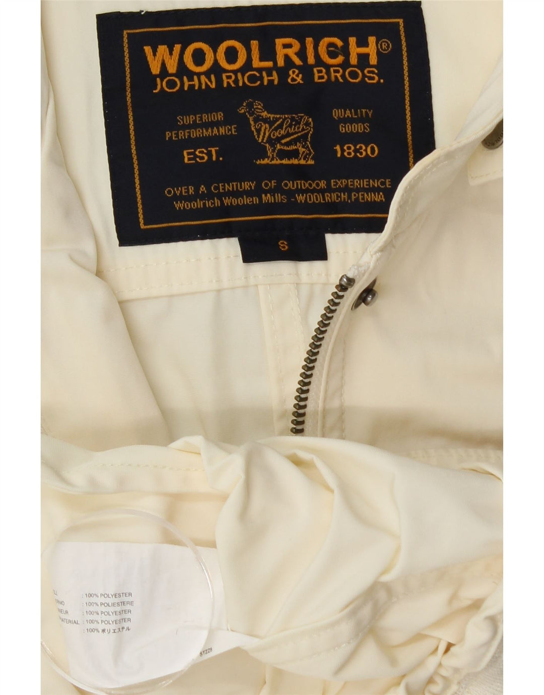 WOOLRICH Womens Utility Jacket UK 10 Small Off White Polyester