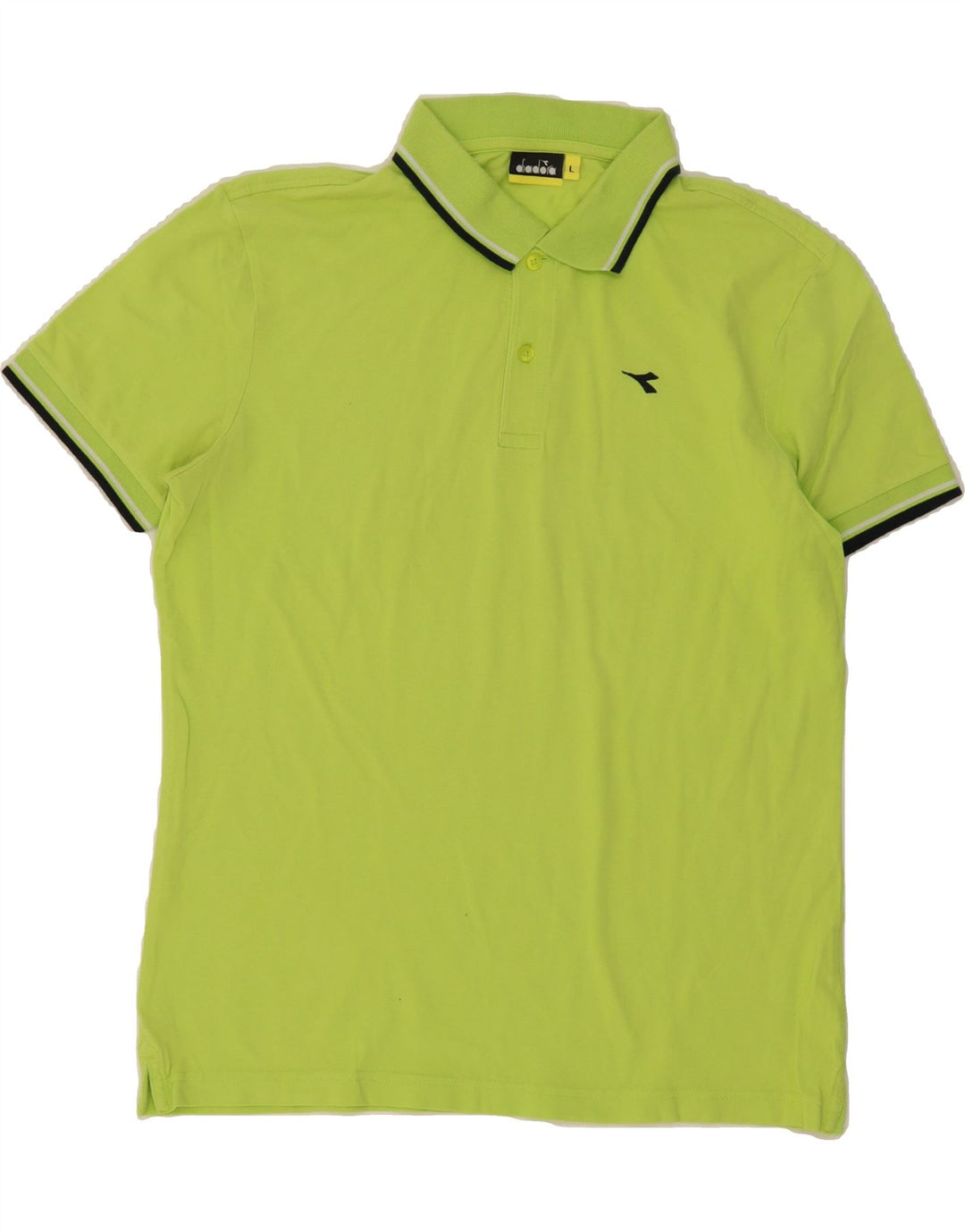 DIADORA Mens Polo Shirt Large Green Cotton Vintage Diadora and Second-Hand Diadora from Messina Hembry 