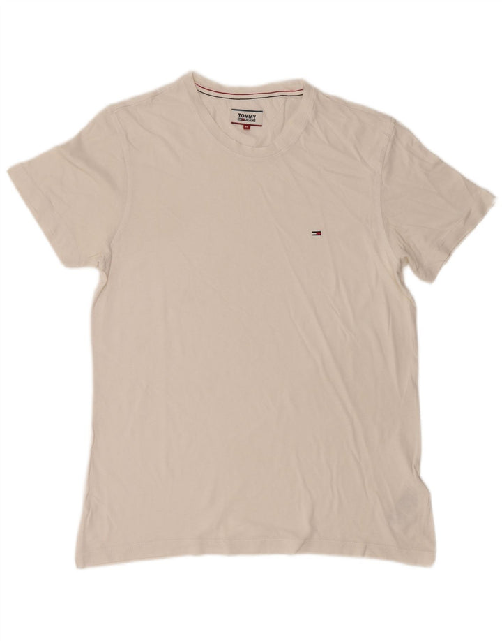 Tommy Hilfiger Herre T-Shirt Top Medium Hvid Bomuld
