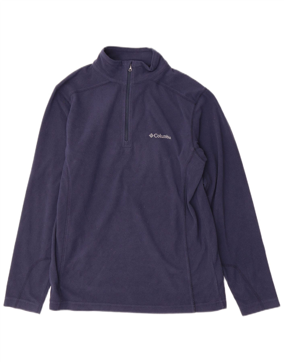 Columbia Mens Zip Neck Fleece Jumper Small Navy Blue Polyester