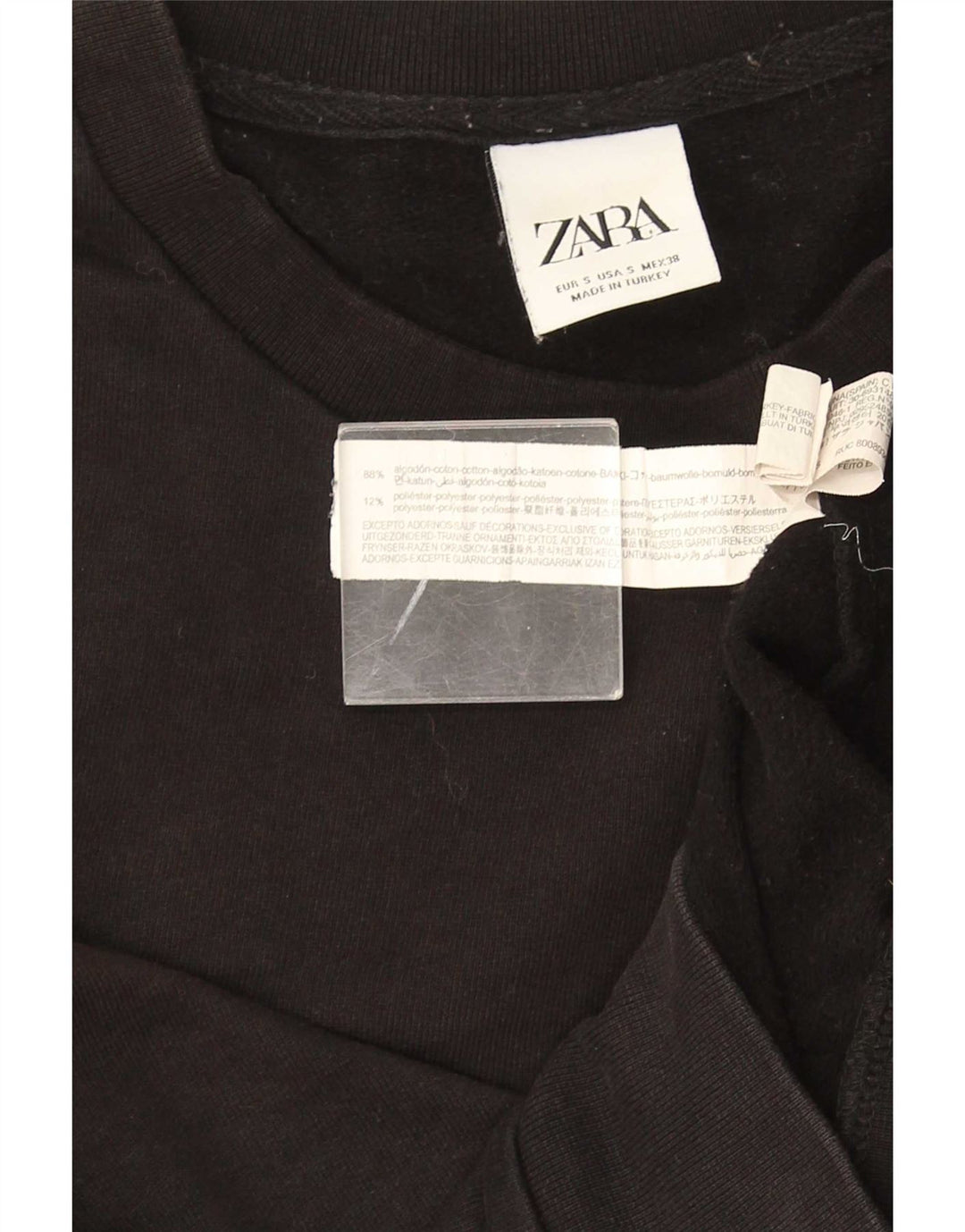 Felpa Zara Uomo Maglione Piccolo Cotone Nero