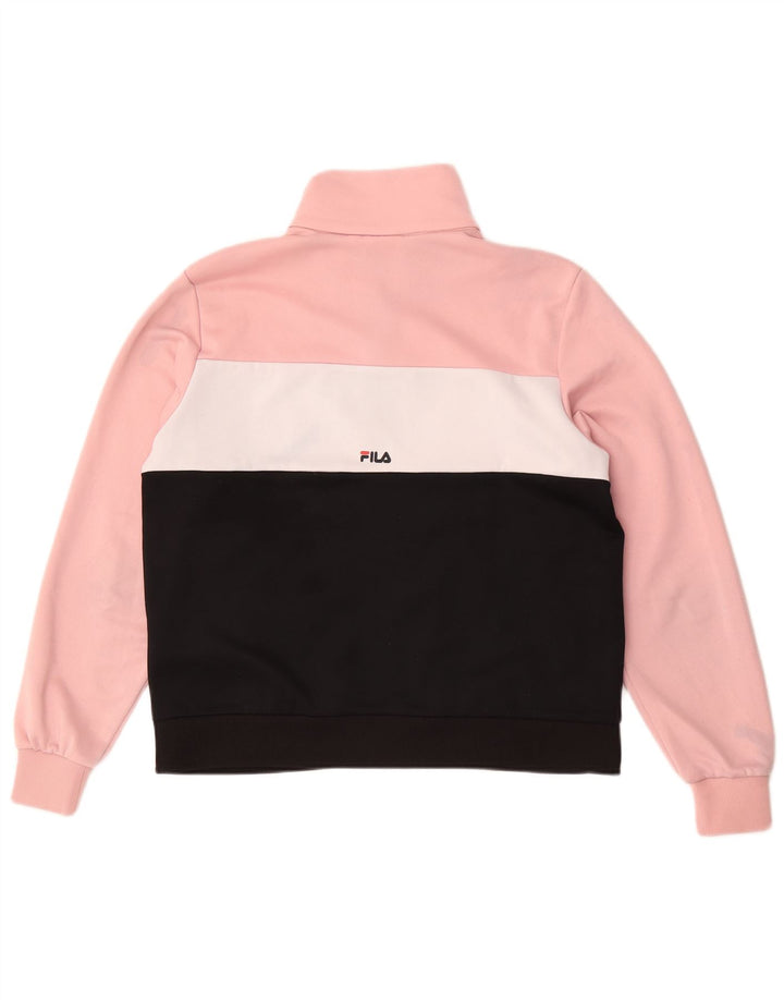 Fila Grafisk træningsdragt topjakke til kvinder UK 14 Medium Pink Colourblock