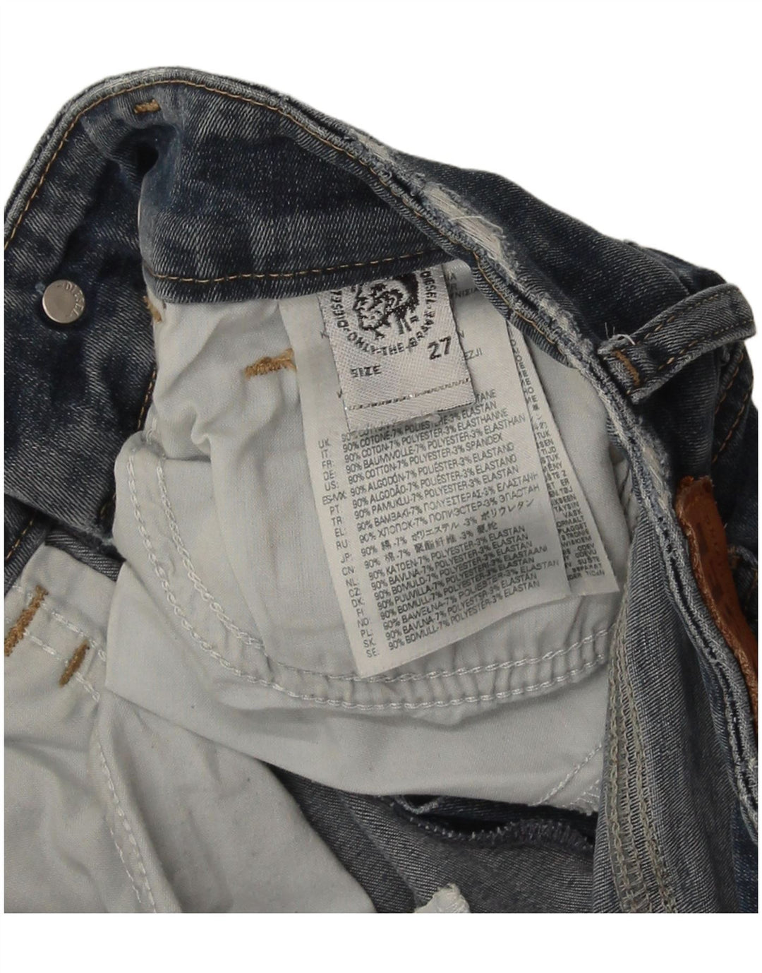 Diesel Womens Straight Jeans W27 L30 Blue Cotton