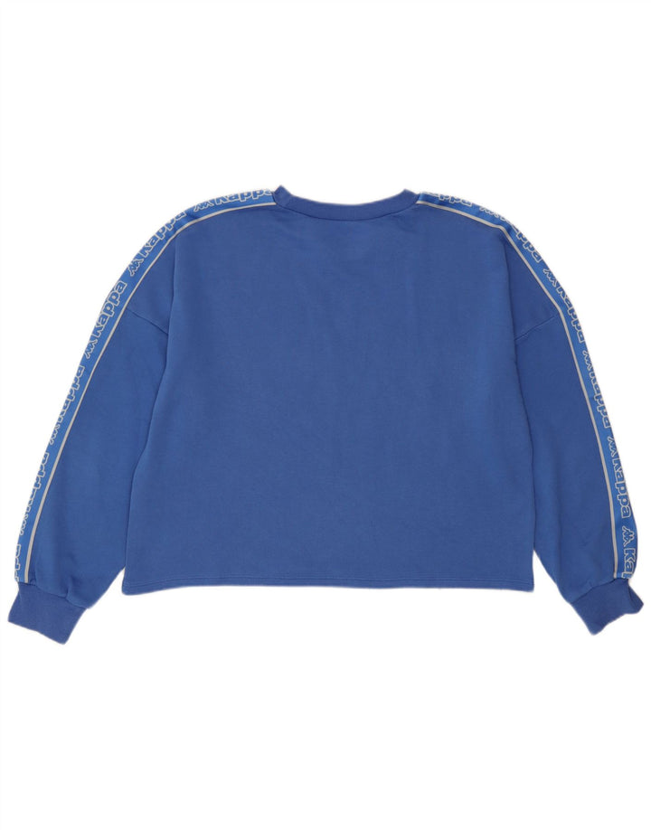Pulover de hanorac oversized Crop Graphic pentru femei Kappa UK 14 Medium Blue