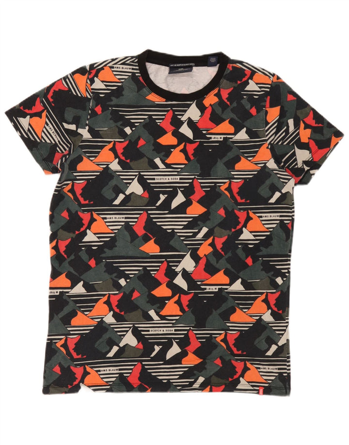 Scotch & Soda Mens T-Shirt Top Large Multicoloured Geometric Cotton