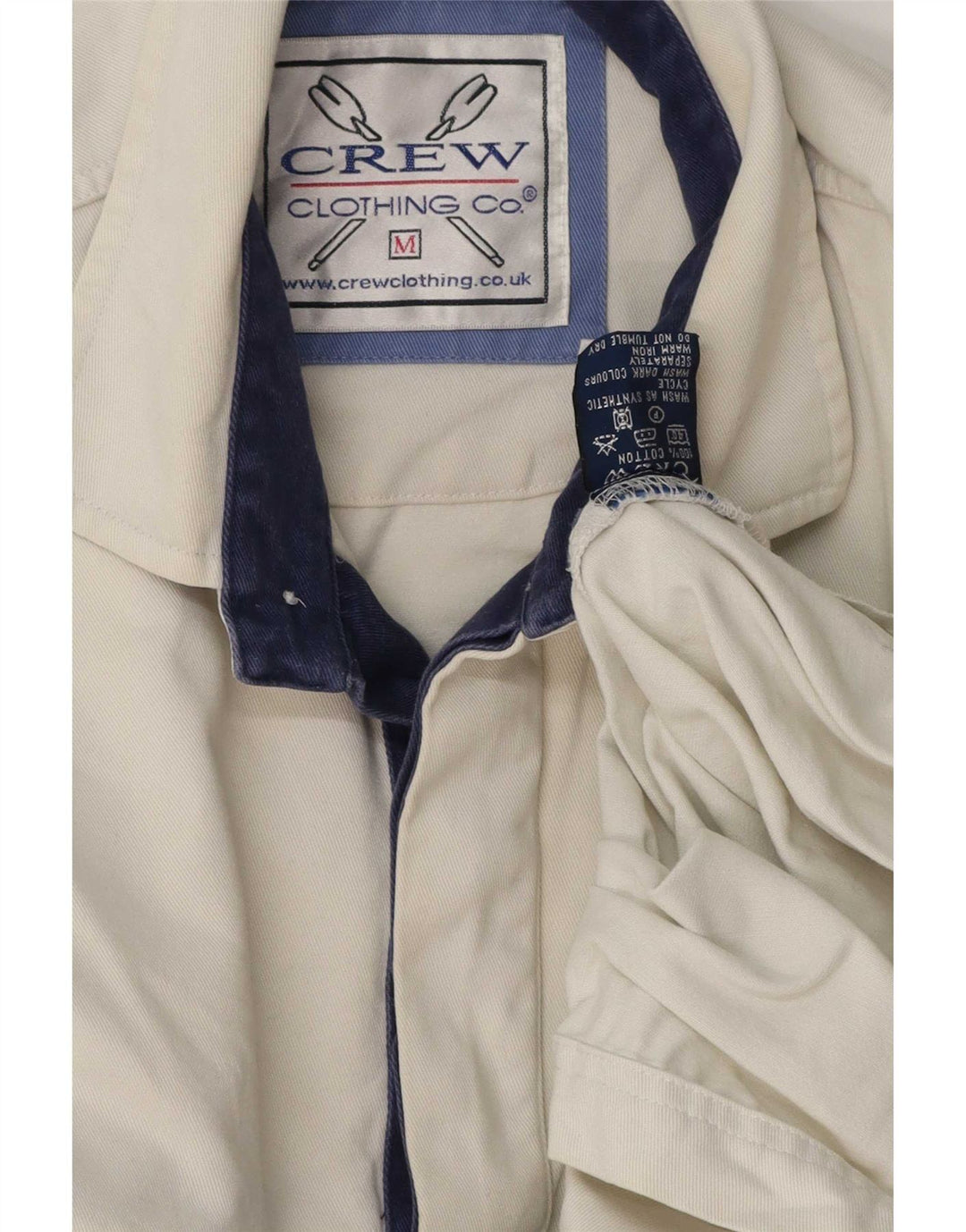 Crew Clothing Camisa tipo jersey para hombre Algodón a rayas blancas medianas