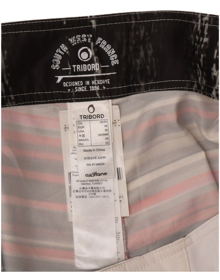 TRIBORD Mens Cargo Swimming Shorts EU 46 Small Multicoloured Striped