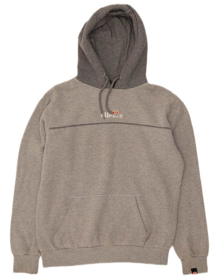 ELLESSE Mens Hoodie Jumper Medium Grey Cotton