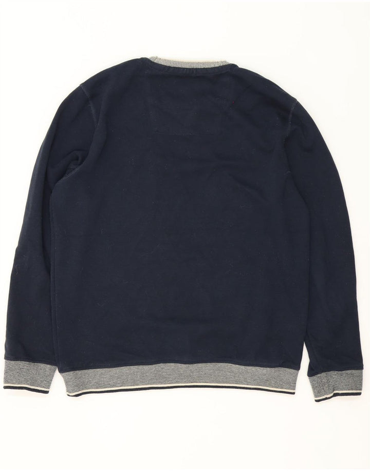 Crew Clothing Sweat-shirt pour homme en polyester color block Bleu marine Taille L