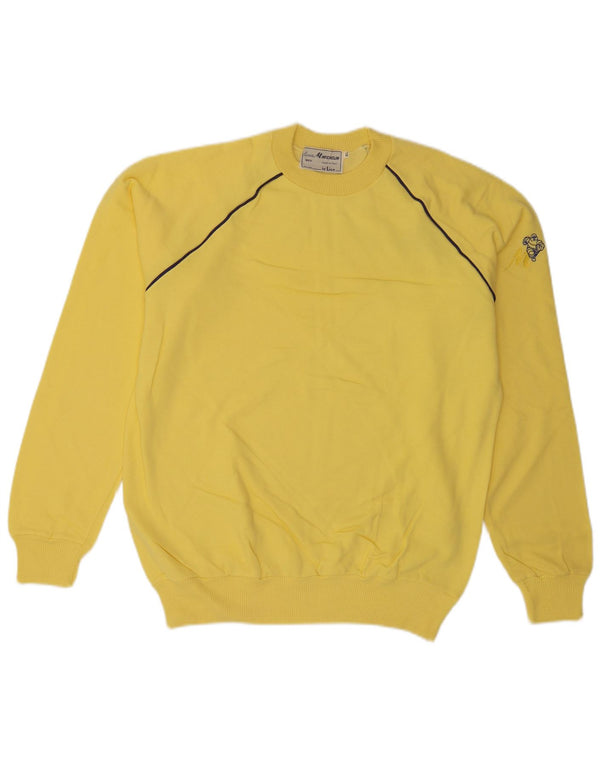 vintage Mens Regular Fit Sweatshirt Jumper XL Coton Jaune