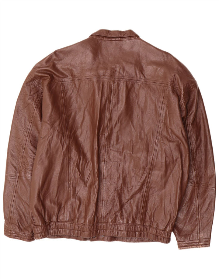 VINTAGE Mens Leather Jacket UK 38 Medium Brown