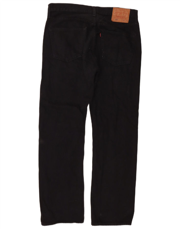 Levi's Mens 501 Straight Jeans W34 L30 Black Cotton