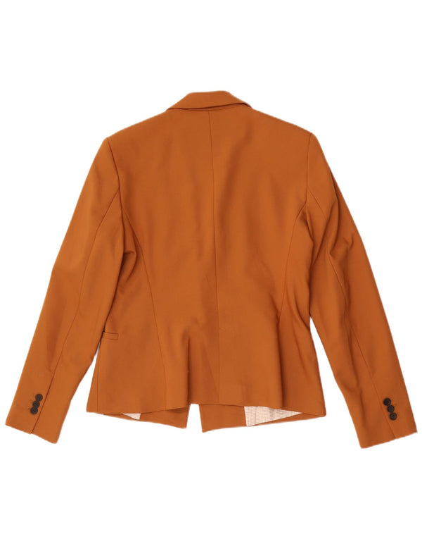 Giacca blazer a 1 bottone da donna Zara UK 14 grande poliestere beige