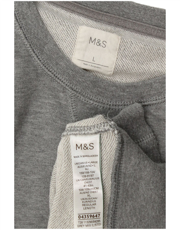 Marks & Spencer Sweatshirt til mænd, stor grå bomuld