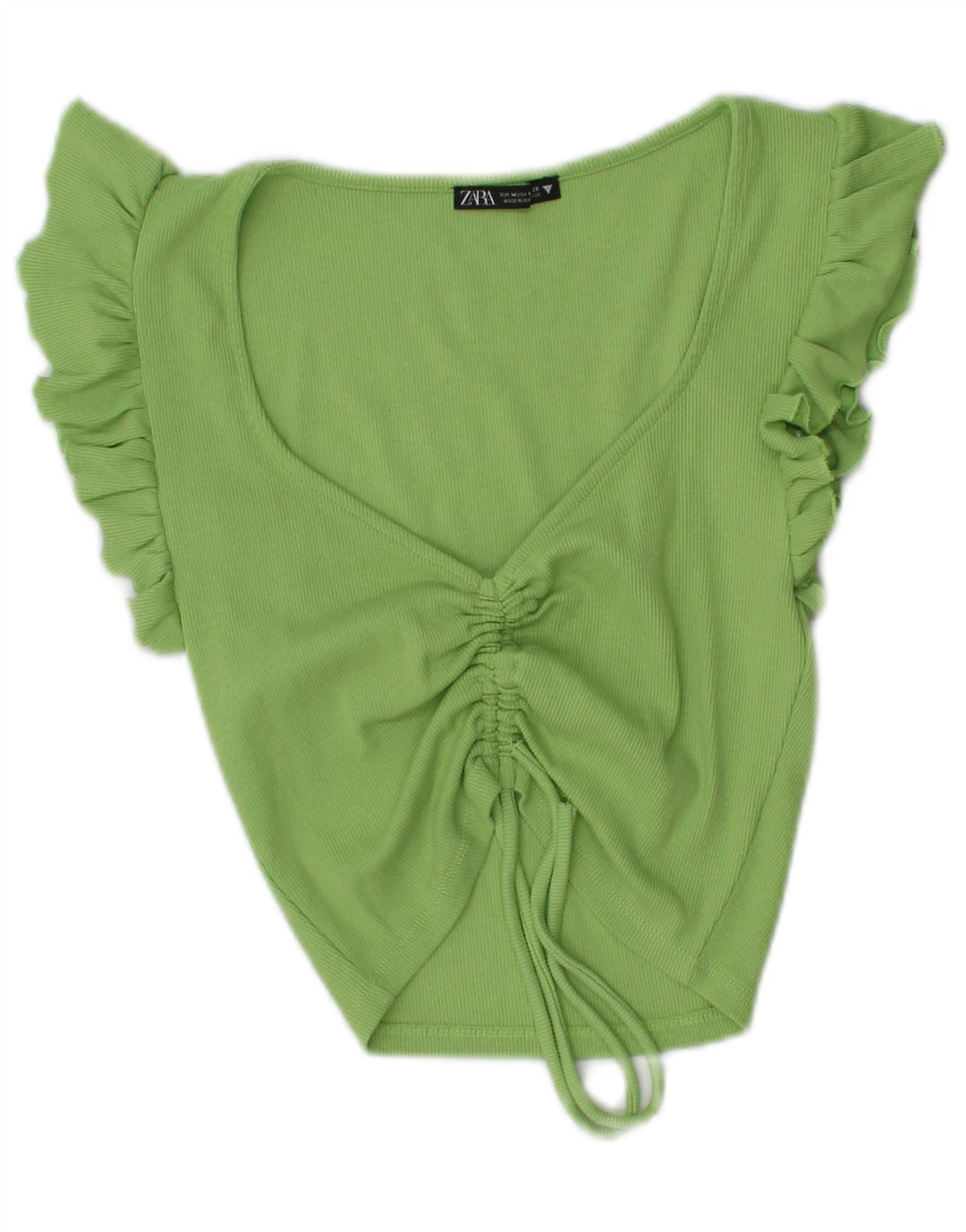 Zara Γυναικεία Μπλούζα Crop Top UK 12 Medium Green
