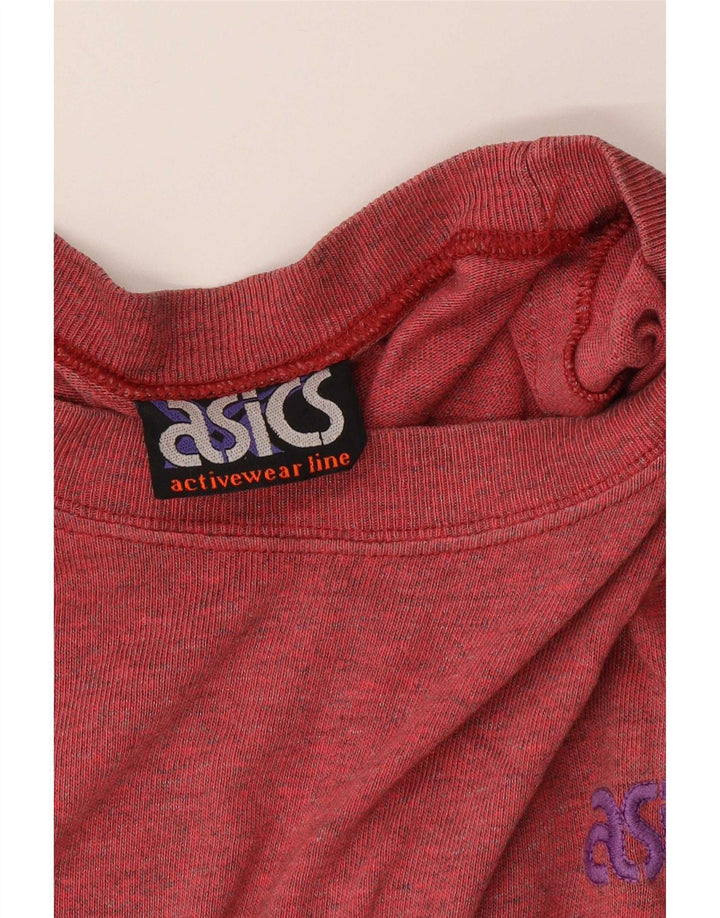 Asics Mens Graphic Top Long Sleeve XL Red Colourblock Cotton