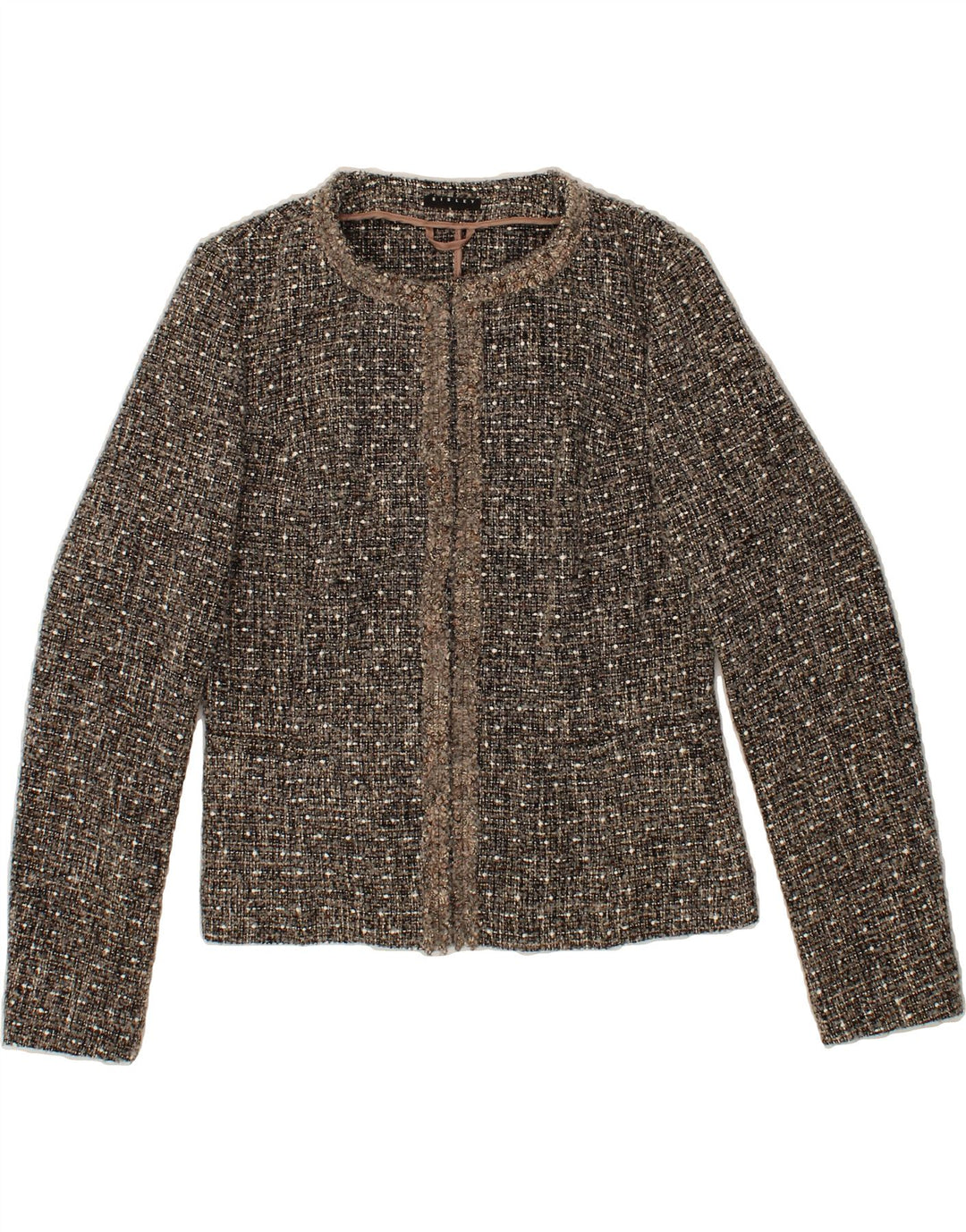SISLEY Womens Blazer Jacket UK 14 Medium Grey Check Acrylic Vintage Sisley and Second-Hand Sisley from Messina Hembry 