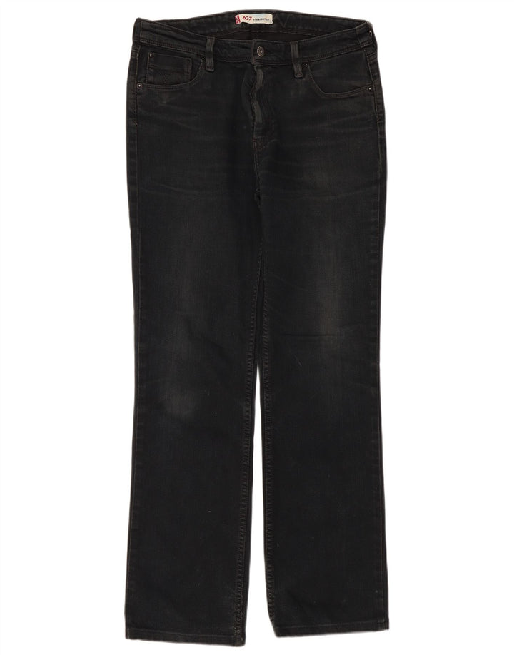Levi's Damen 627 Straight Jeans W32 L31 Schwarz