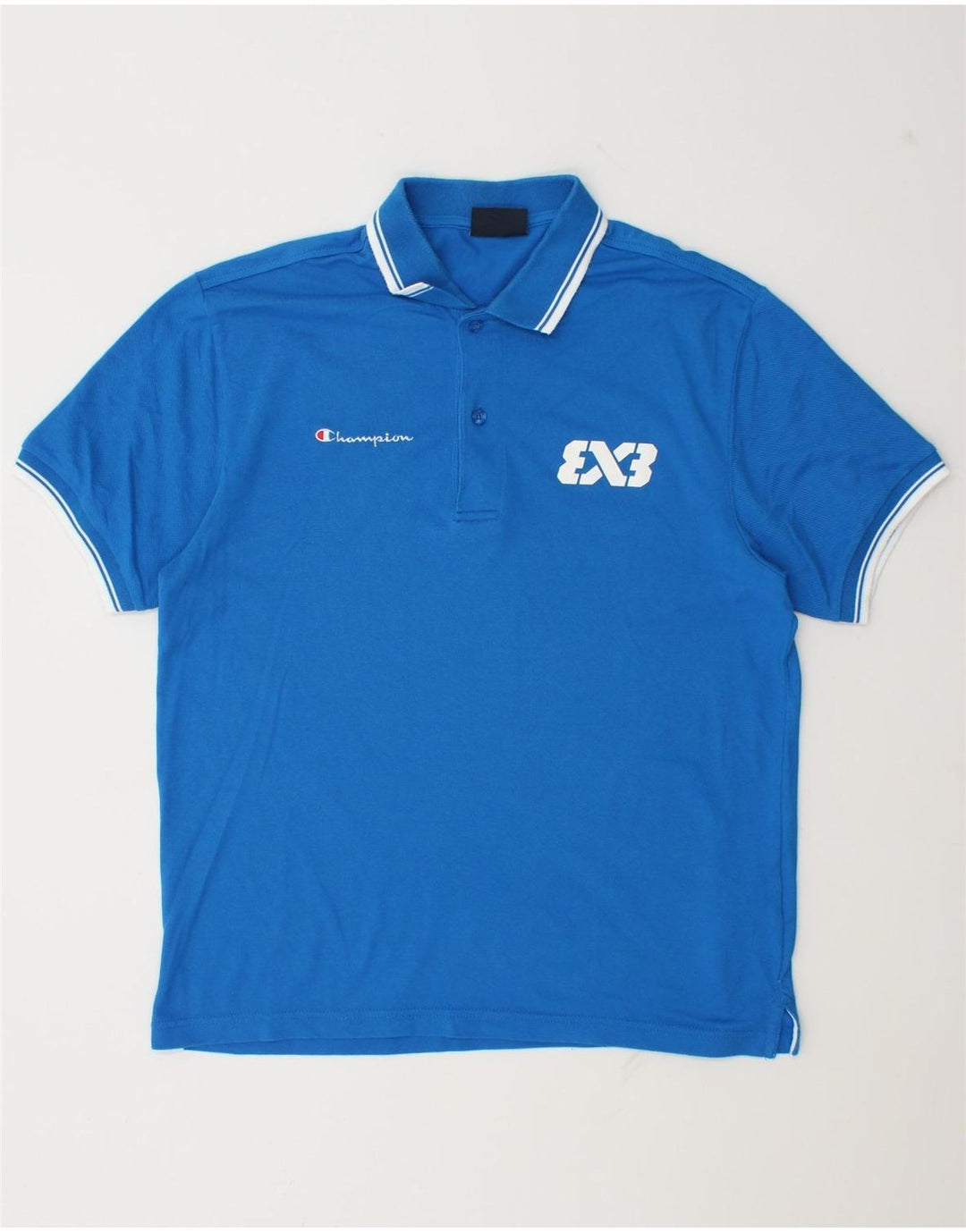 Champion Herre grafisk poloshirt mellemblå bomuld