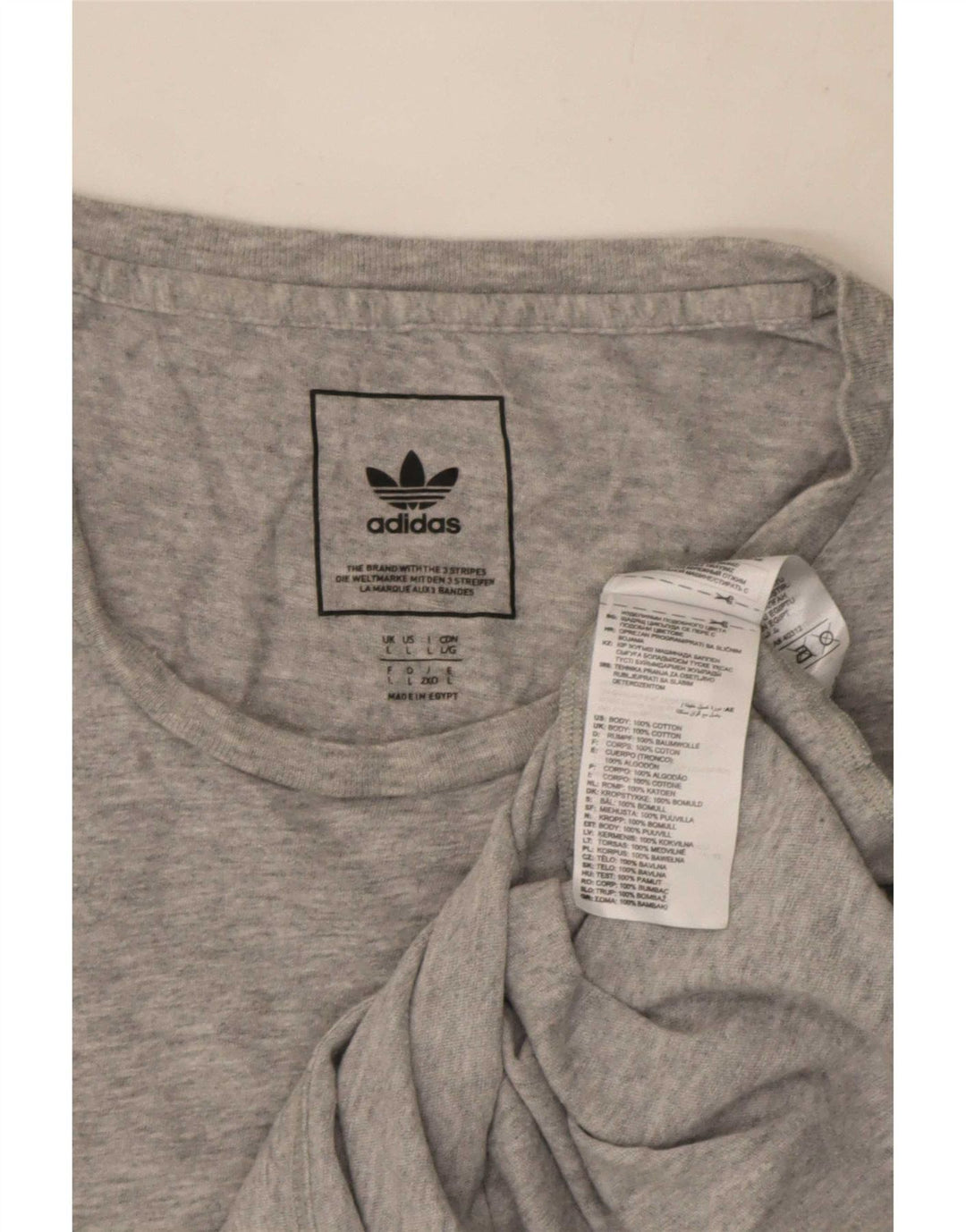 Adidas Mens T-Shirt Top Large Grey Flecked Cotton