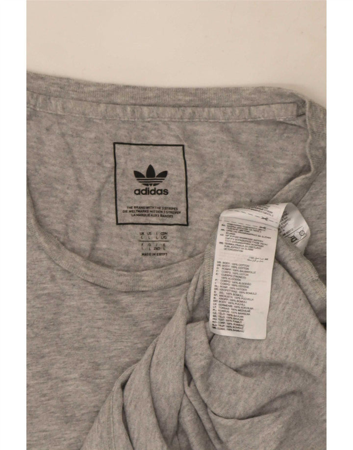 Adidas Mens T-Shirt Top Large Grey Flecked Cotton