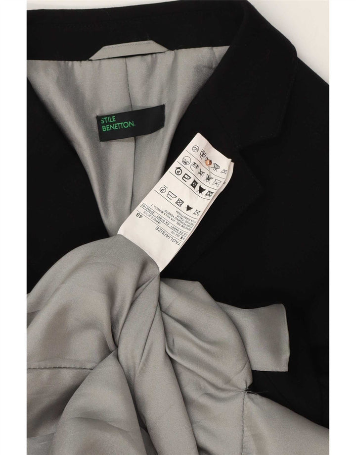 Женский пиджак Benetton на 2 пуговицах IT 48 XL, черный полиэстер