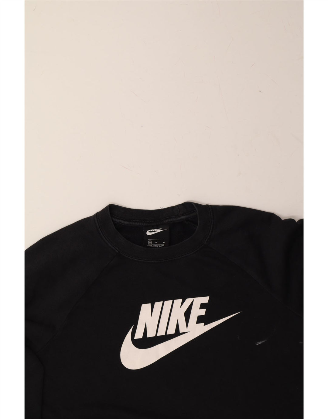 NIKE Womens Graphic Sweatshirt Jumper UK 14 Medium Black Cotton Vintage Nike and Second-Hand Nike from Messina Hembry 