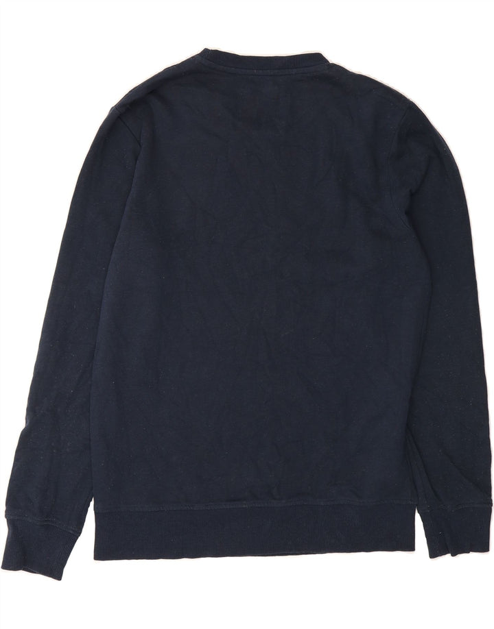 JACK & JONES Mens Graphic Graphic Sweatshirt Jumper Medium Navy Blue Vintage Jack & Jones and Second-Hand Jack & Jones from Messina Hembry 