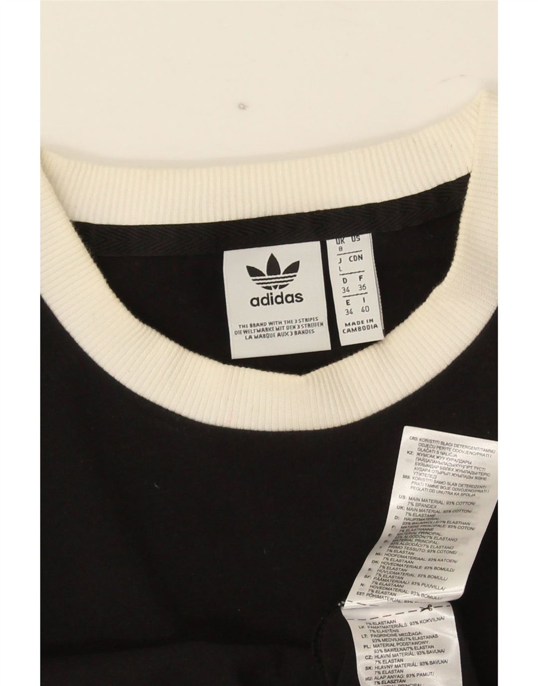 Adidas Womens Top Long Sleeve UK 8 Small Black Cotton