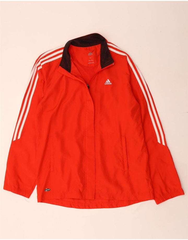 Adidas Womens Clima Proof Tracksuit Top Jacket UK 20 2XL Rød Polyester