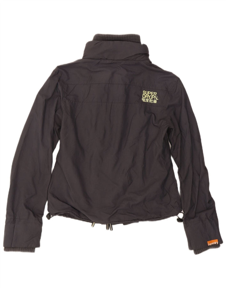 SUPERDRY Womens Windbreaker Jacket UK 16 Large Grey Nylon
