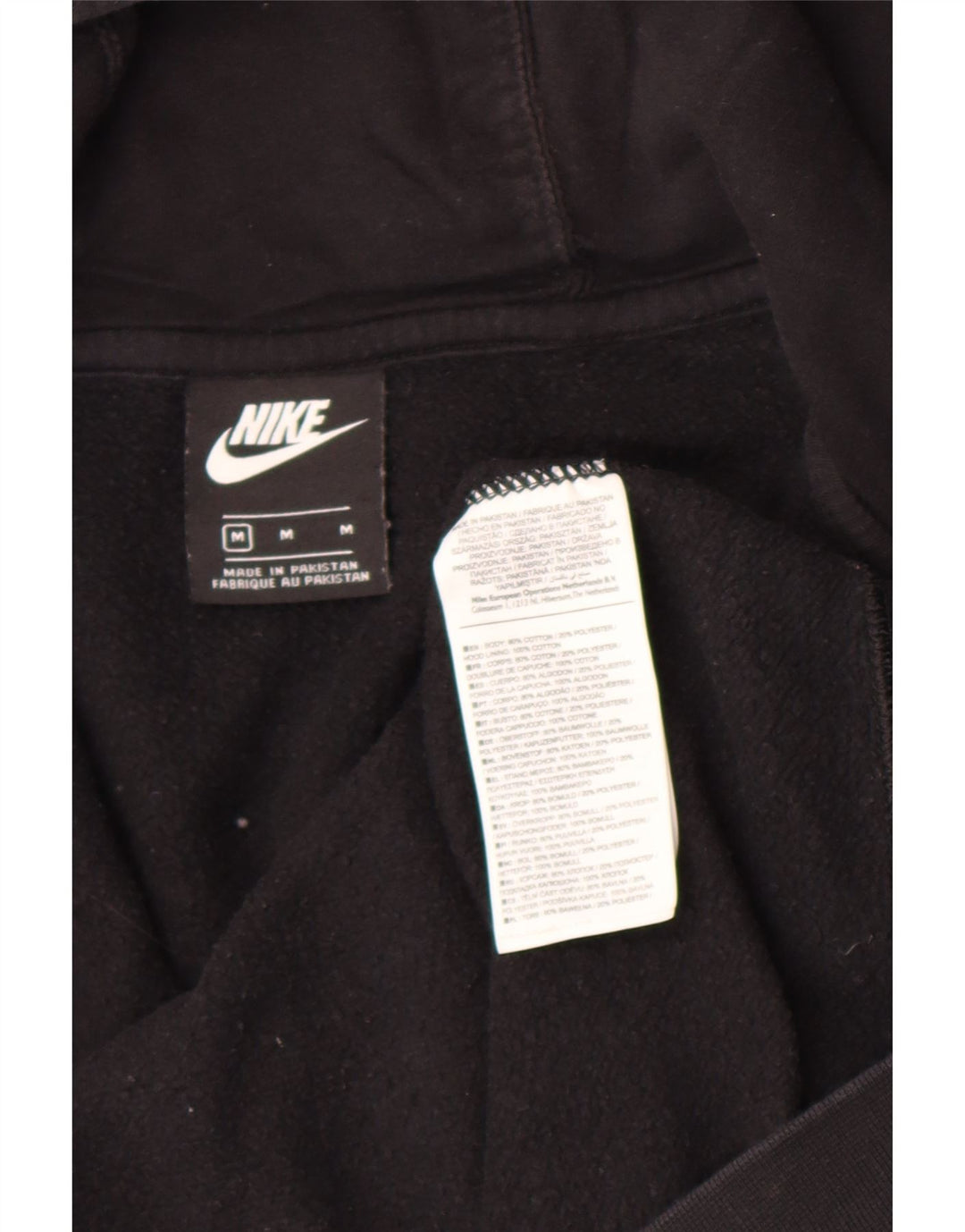 Pulover Nike pentru bărbați, cu fermoar, bumbac mediu negru