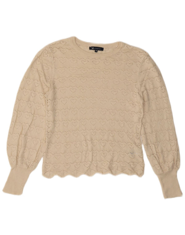 Crew Clothing Suéter tipo jersey con cuello barco para mujer UK 14 Medium Off White
