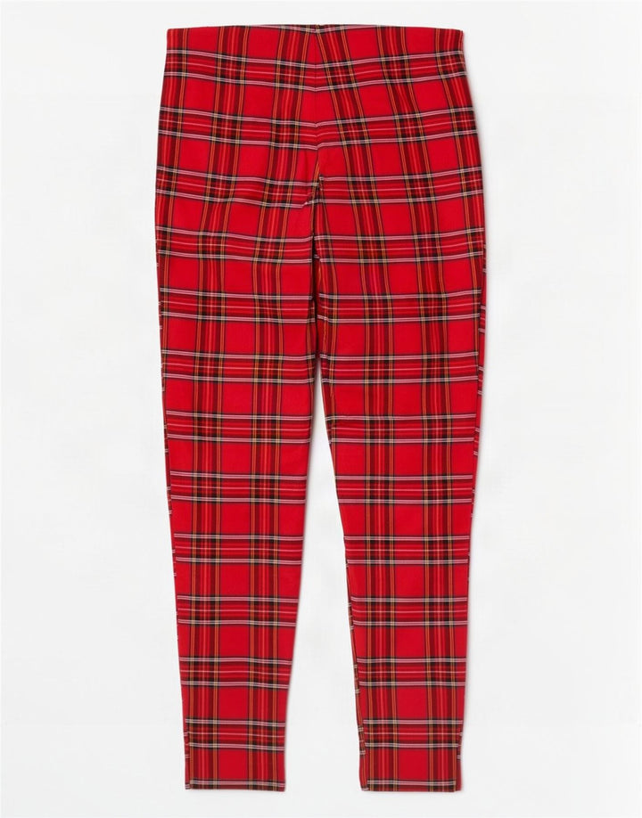 Zara Womens Skinny Cropped Trousers Medium W28 L26 Red Check