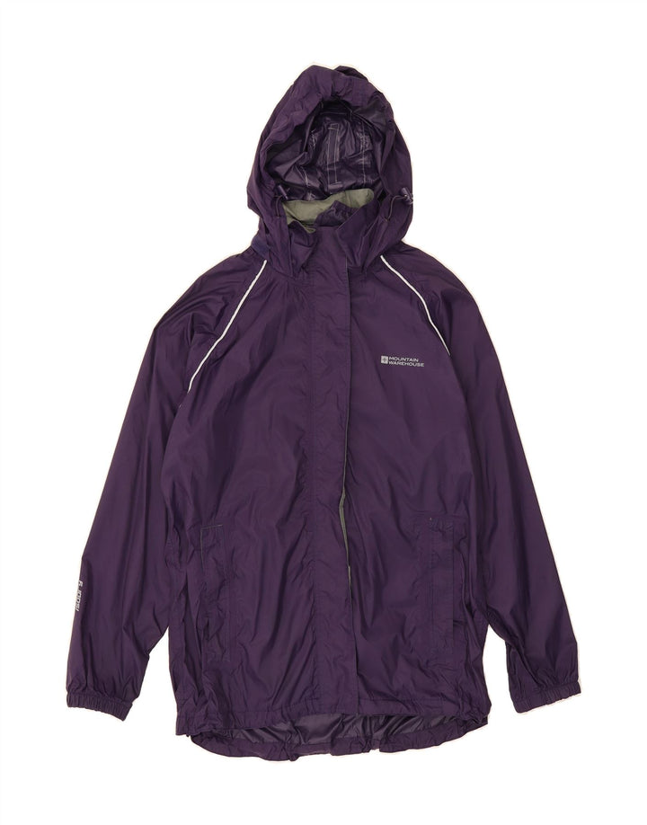 MOUNTAIN WAREHOUSE Womens Hooded Rain Jacket UK 12 Medium Purple Nylon Vintage Mountain Warehouse and Second-Hand Mountain Warehouse from Messina Hembry 
